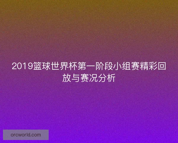 2019篮球世界杯第一阶段小组赛精彩回放与赛况分析
