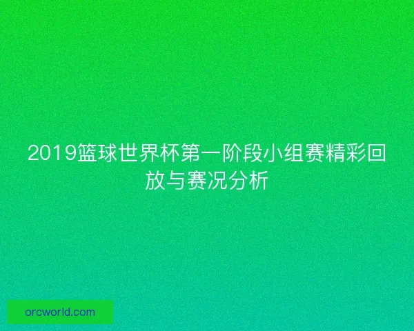 2019篮球世界杯第一阶段小组赛精彩回放与赛况分析